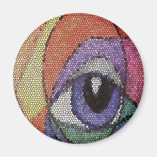 Blaues Auge Fraktal befleckt aussehendes Poster Magnet