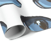 Blaues Auge Geschenkpapier (Rolleneckpunkt)