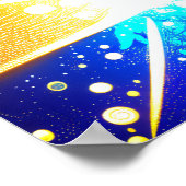 Blaues Auge mit goldener Eleganz Poster (Ecke)