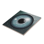 Blaues Auge mit Wassertropfen Fliese (Seite)