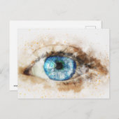 Blaues Auge Postkarte (Vorne/Hinten)
