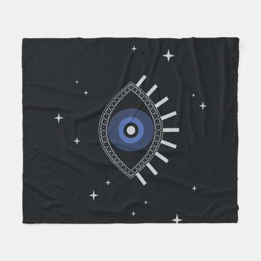 Blaues Auge Schutz vor schlechter Energie, böses A Fleecedecke (Vorderseite (Horizontal))