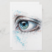 Blaues Auge (Traurigkeit, Beileid und Depression) Briefpapier (Vorne/Hinten)