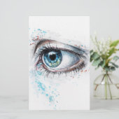 Blaues Auge (Traurigkeit, Beileid und Depression) Briefpapier (Stehend Vorderseite)