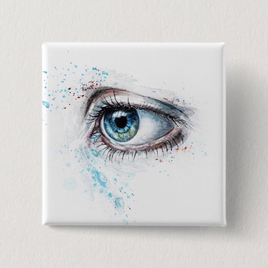 Blaues Auge (Traurigkeit, Beileid und Depression) Button (Vorderseite)