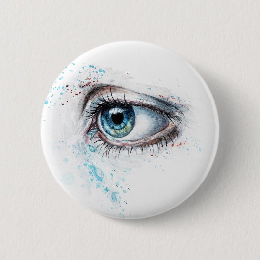 Blaues Auge (Traurigkeit, Beileid und Depression) Button (Vorderseite)