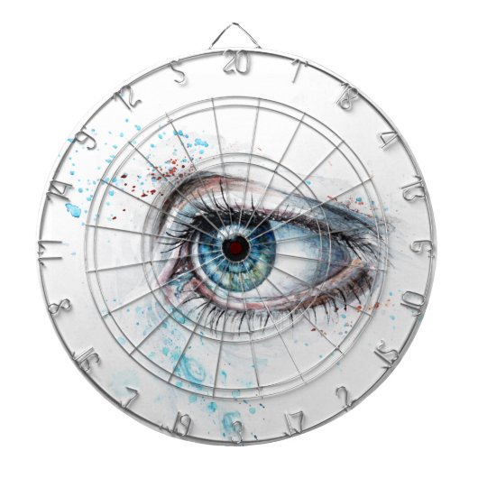 Blaues Auge (Traurigkeit, Beileid und Depression) Dartscheibe (vorne)