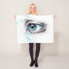 Blaues Auge (Traurigkeit, Beileid und Depression) Fleecedecke
