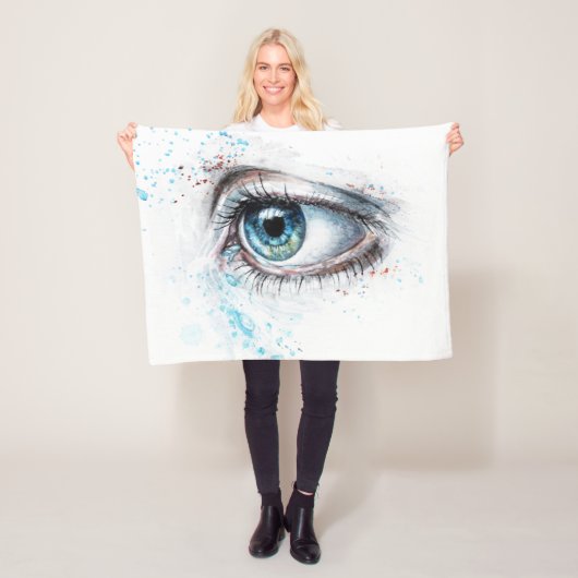 Blaues Auge (Traurigkeit, Beileid und Depression) Fleecedecke (Beispiel)