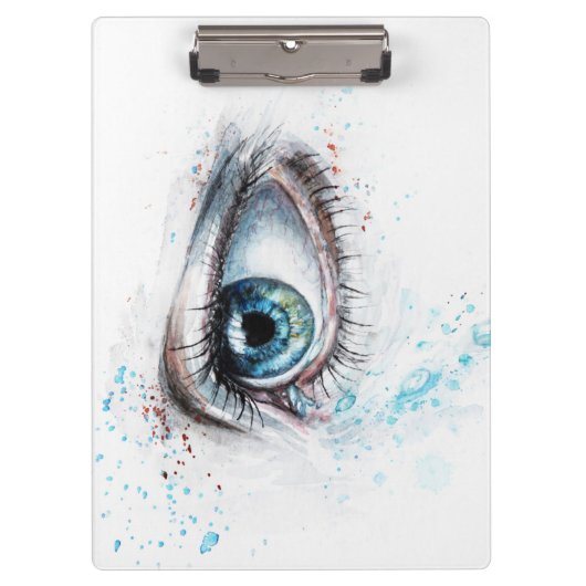 Blaues Auge (Traurigkeit, Beileid und Depression) Klemmbrett (Vorderseite)