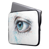 Blaues Auge (Traurigkeit, Beileid und Depression) Laptopschutzhülle (Vorderseite Links)