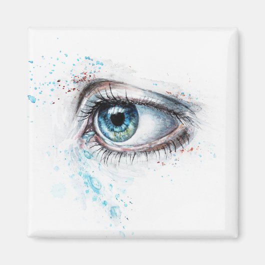 Blaues Auge (Traurigkeit, Beileid und Depression) Magnet (Vorne)