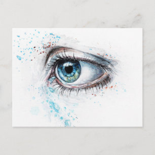Blaues Auge (Traurigkeit, Beileid und Depression) Postkarte