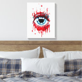 Blaues Auge Tropfen Horror Dunkle Gothart Leinwanddruck (Insitu (Schlafzimmer))