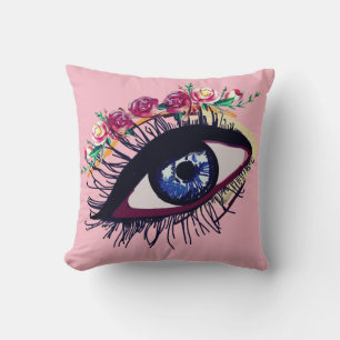 Blaues Auge und Blume kundenspezifisches Sommerpol Kissen