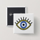 Blaues Auge, viel Glück, Schutz vor bösen Augen Button (Vorne & Hinten)