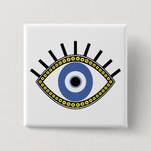 Blaues Auge, viel Glück, Schutz vor bösen Augen Button