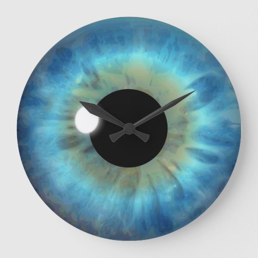 Blaues Augen-Iris-Augapfel-große kundenspezifische Große Wanduhr (Vorderseite)