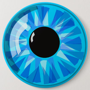 Blaues Augen-Knopf Button