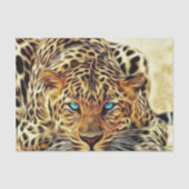 Blaues Augen-Leopard Seidenpapier (Vorderseite)