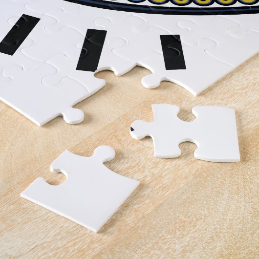 Blaues Augenschutzsymbol Puzzle (Seite)