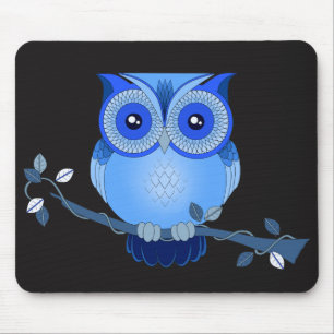 Blaues Aul auf schwarzem Mousepad