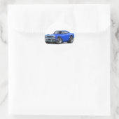 Blaues Auto 1970 Runder Aufkleber (Tasche)