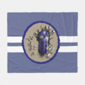 Blaues Auto durch die Mauer brechen Fleecedecke (Vorderseite (Horizontal))