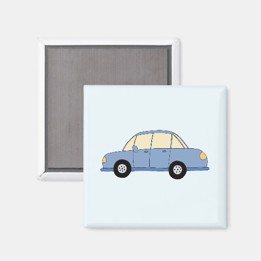 Blaues Auto im Doodle-Stil Magnet (Vorderseite/Rückseite)