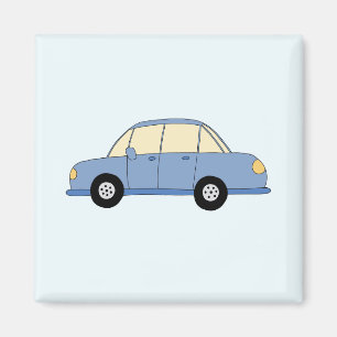 Blaues Auto im Doodle-Stil Magnet