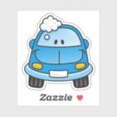 Blaues Auto mit Blasen Aufkleber (Blatt)