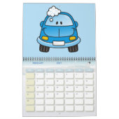 Blaues Auto mit Blasen Kalender (Feb 2027)