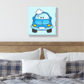 Blaues Auto mit Blasen Leinwanddruck (Insitu (Schlafzimmer))
