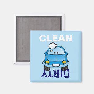 Blaues Auto mit Blasen Magnet