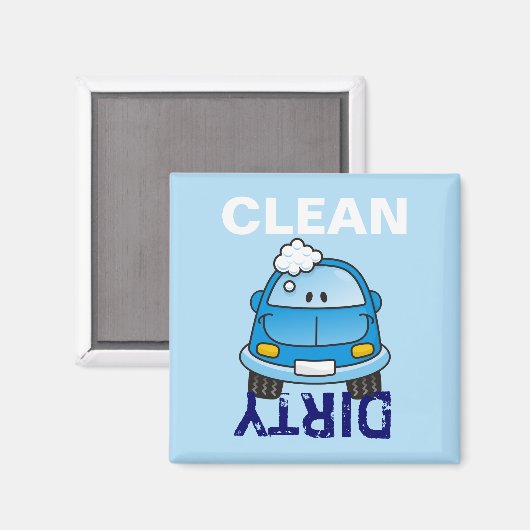 Blaues Auto mit Blasen Magnet (Vorderseite/Rückseite)