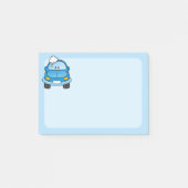 Blaues Auto mit Blasen Post-it Klebezettel (Vorderseite)