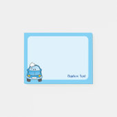 Blaues Auto mit Blasen Post-it Klebezettel (Vorderseite)