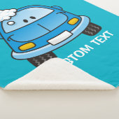 Blaues Auto mit Blasen Sherpadecke (3/4)
