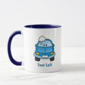 Blaues Auto mit Blasen-Tasse Tasse (Links)