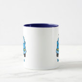 Blaues Auto mit Blasen-Tasse Tasse (Zentrum)