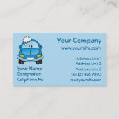 Blaues Auto mit Blasen Visitenkarte (Vorderseite)