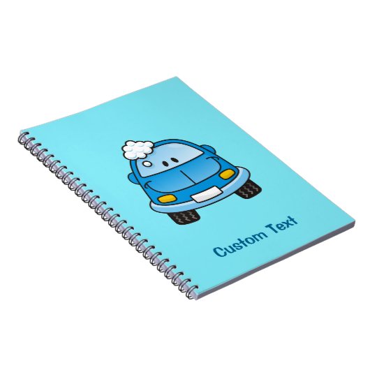 Blaues Auto mit Blasenheft Notizblock (Rechte Seite)