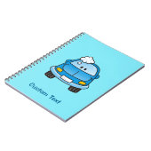 Blaues Auto mit Blasenheft Notizblock (Linke Seite)