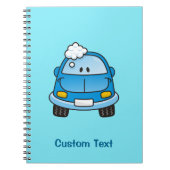 Blaues Auto mit Blasenheft Notizblock (Vorderseite)