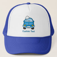 Blaues Auto mit Luftblasen-LKW-Hut