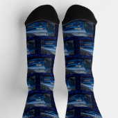 blaues Auto Muster Socken (Oben)