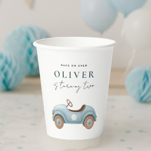Blaues Auto zum Geburtstag   Boys Party Pappbecher
