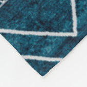 Blaues Aztec Tribal Geometrisches Muster Fleecedecke (Ecke)