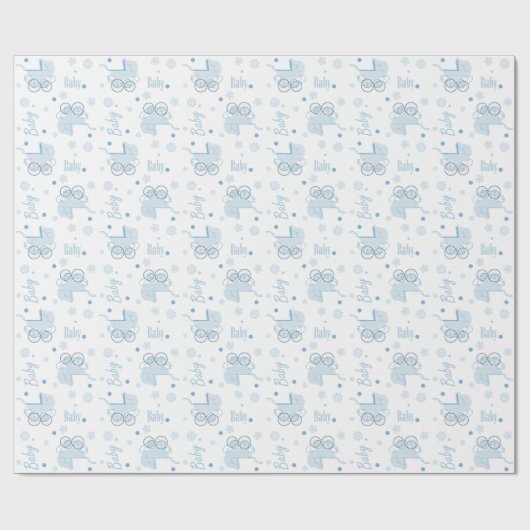 Blaues Baby-Buggy-Verpackungs-Papier Geschenkpapier (Flach)