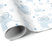 Blaues Baby-Buggy-Verpackungs-Papier Geschenkpapier (Rolleneckpunkt)